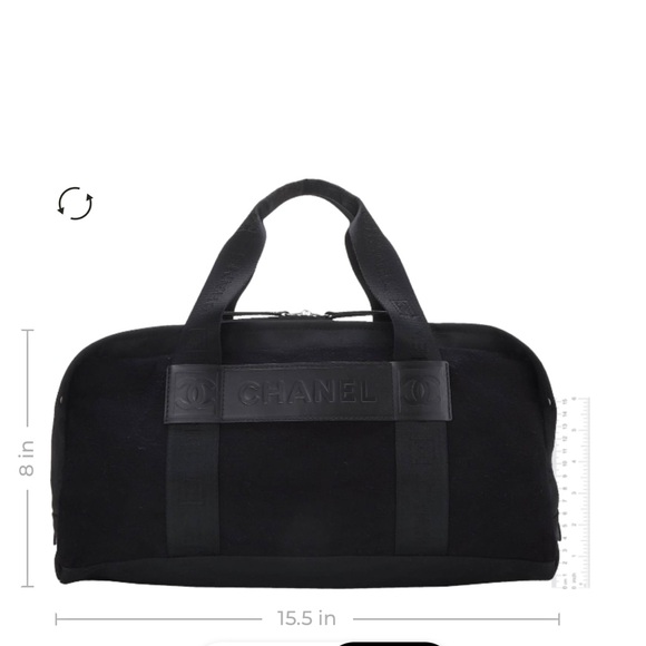 CHANEL black wool felt duffle bag. Perfect for travel! - Picture 2 of 3